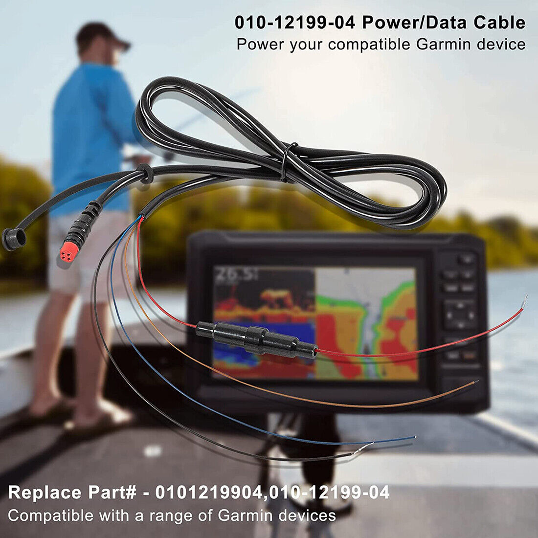 For GARMIN STRIKER 4 4cv 4dv 5cv 5dv 7cv 7dv PowerData Cable 4Pin 010121 G1N