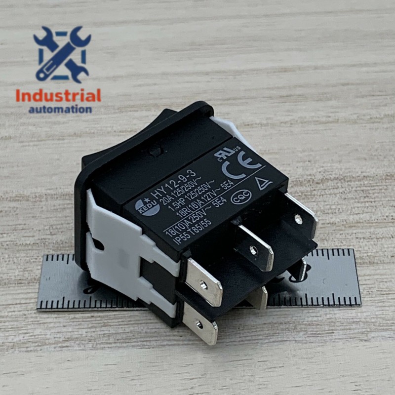 KEDU Electric Rocker Pushbutton Switch for Power Tools 250V 20A 6Pins HY12-9-3