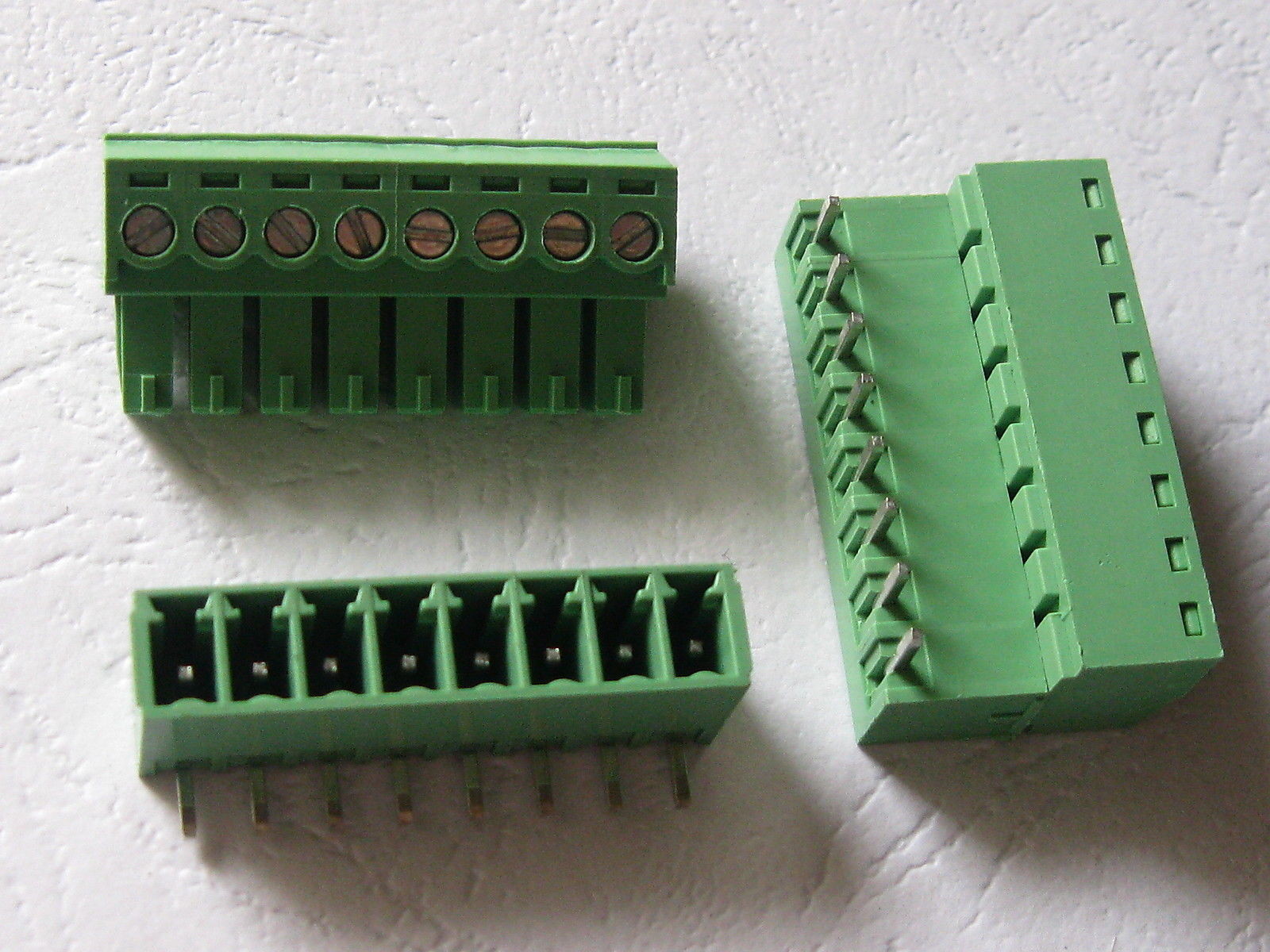 60 pcs Angle 90° 8 pin 3.5mm Screw Terminal Block Connector Plugable Type Green
