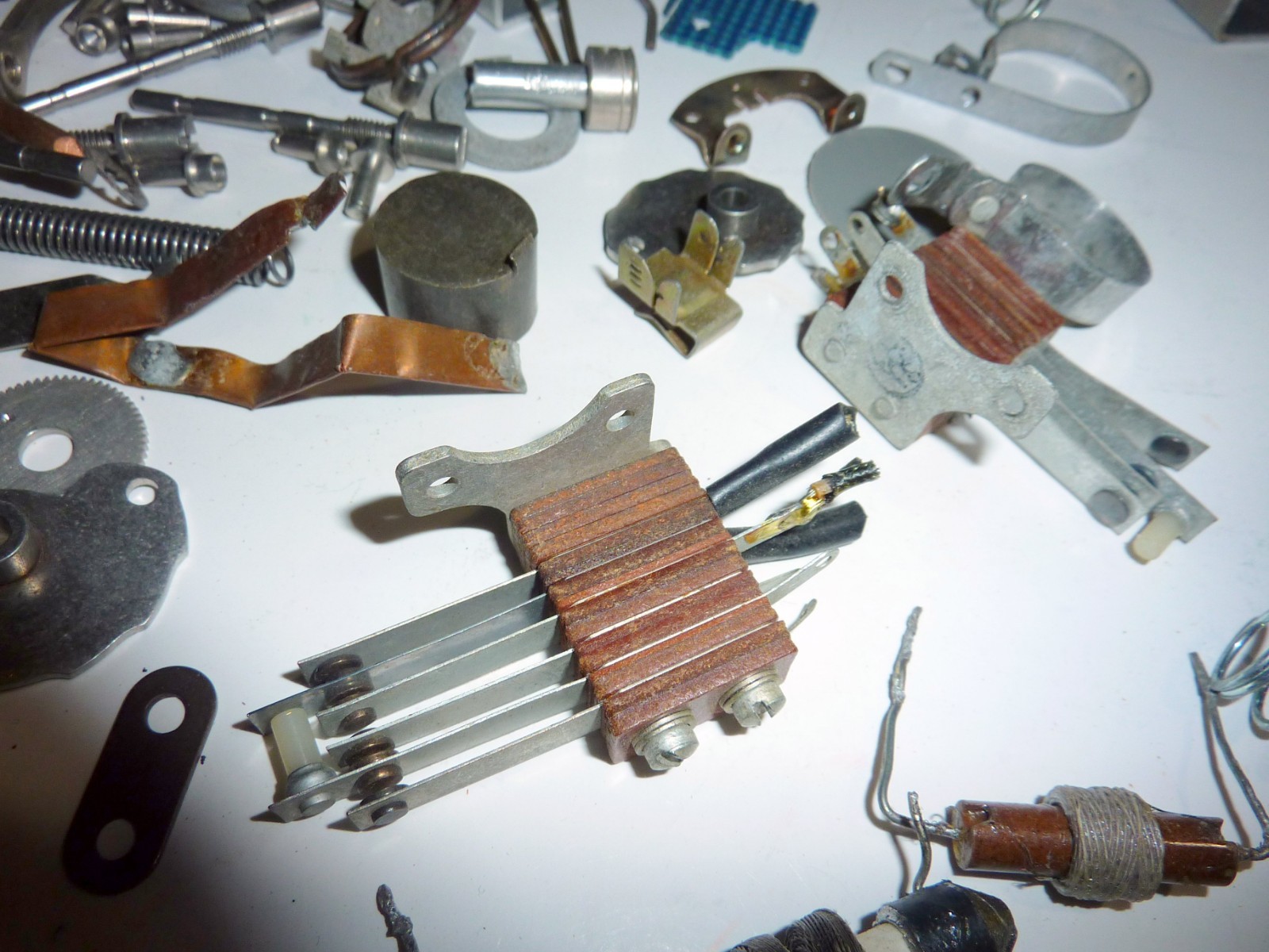 Vintage Radio Electronics Parts Lot Micamold Resistors Gears Switches Hardware