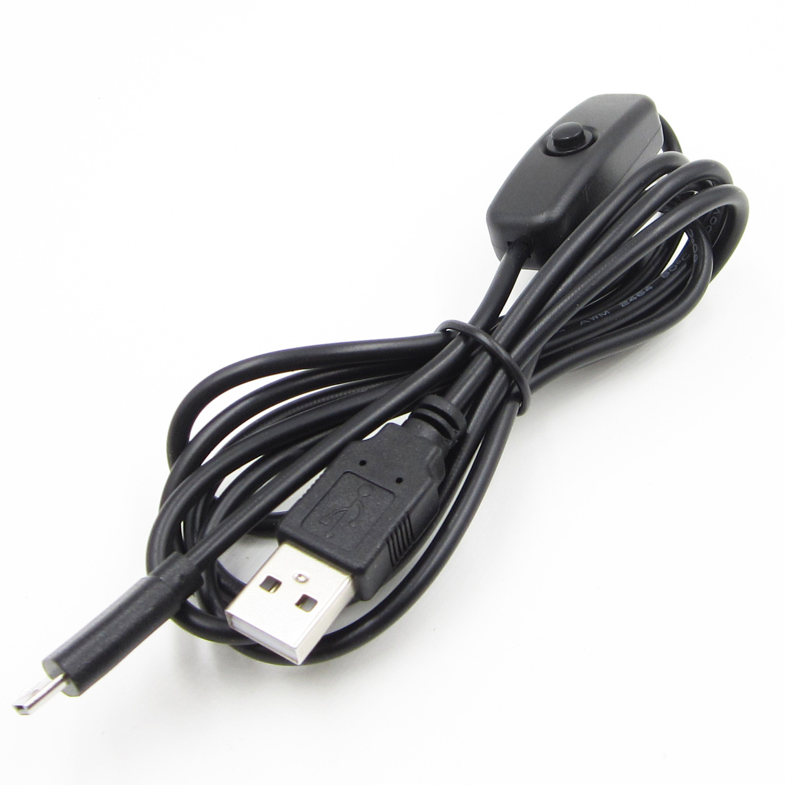 USB to Micro USB with ON/OFF Button Switch Charger Power Cable