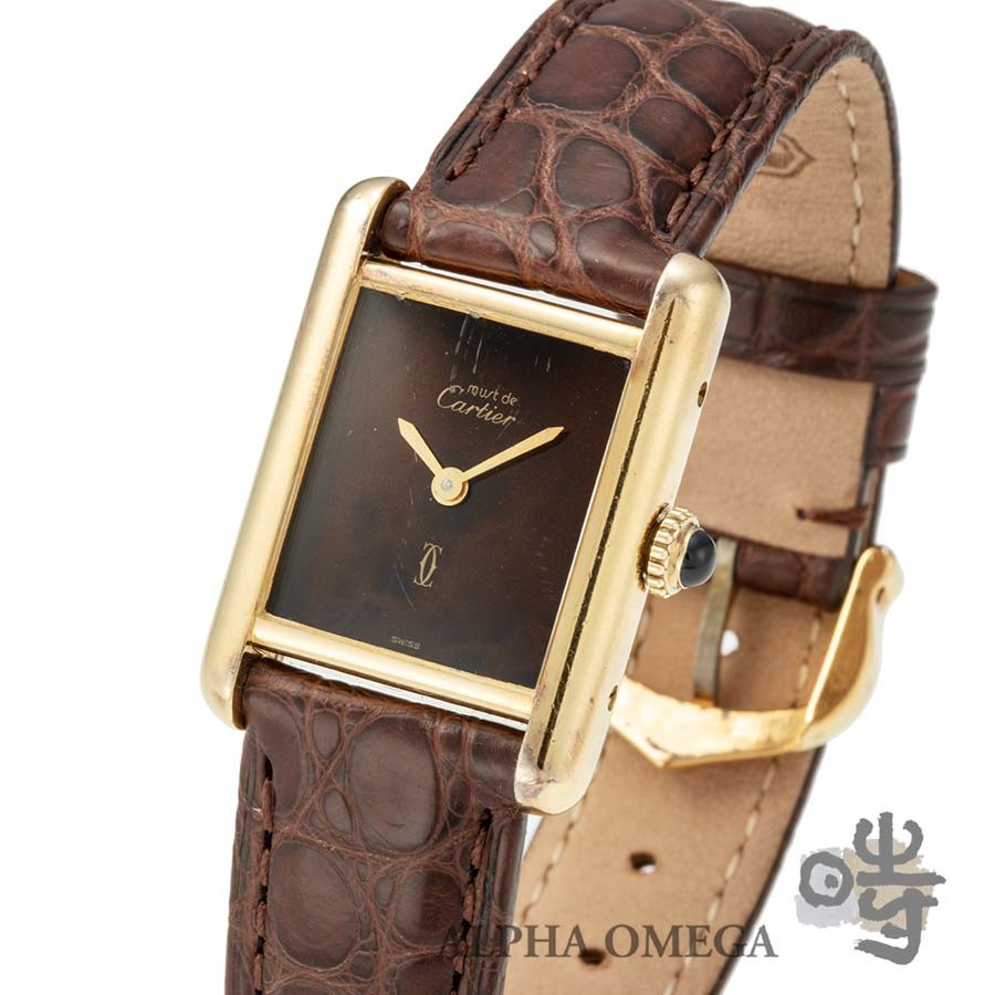 Cartier Must Tank SM Manual Winding Ref.19 756 13 Vermeil Silver Yellow Gold