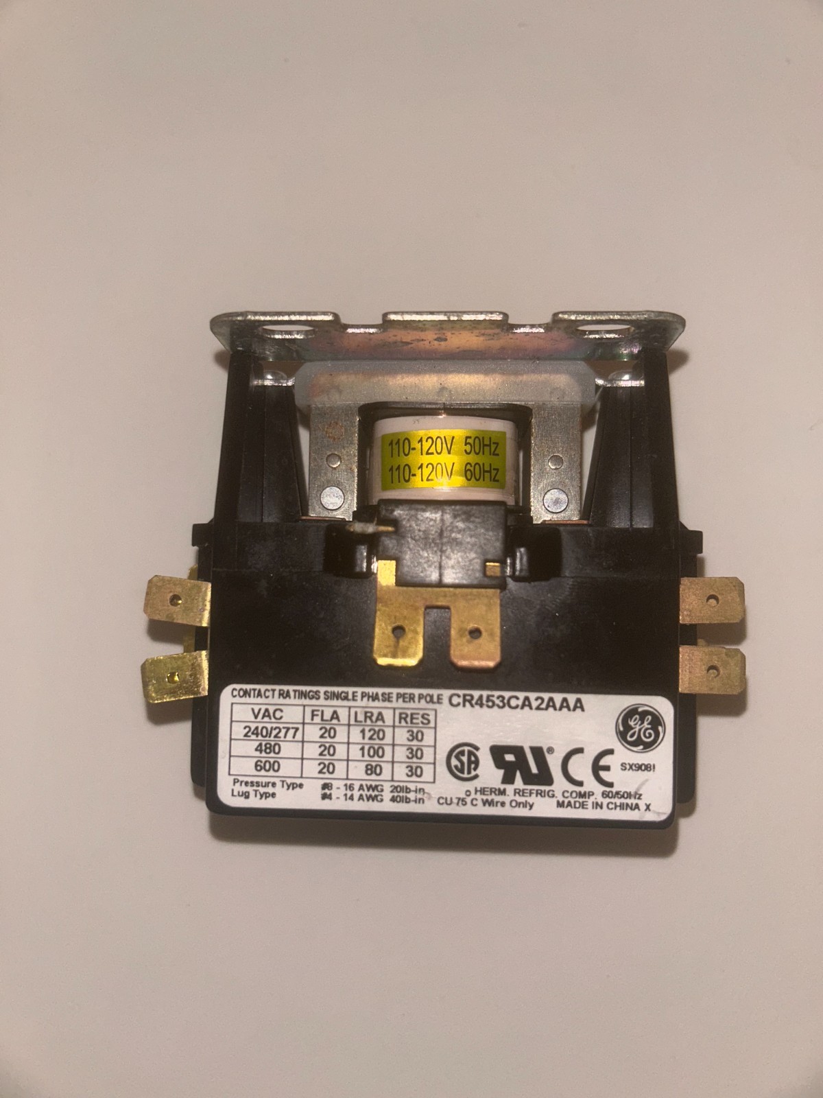 GE CR453CC2AAA Definite Purpose Contactor 2 Pole 30 AMP 110/120V 50/60Hz Coil
