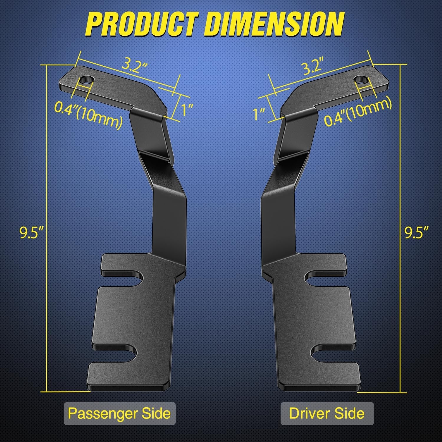 Nilight Ditch Light Brackets Hood Hinges Mount Bracket Kit for Auxiliary Offroad