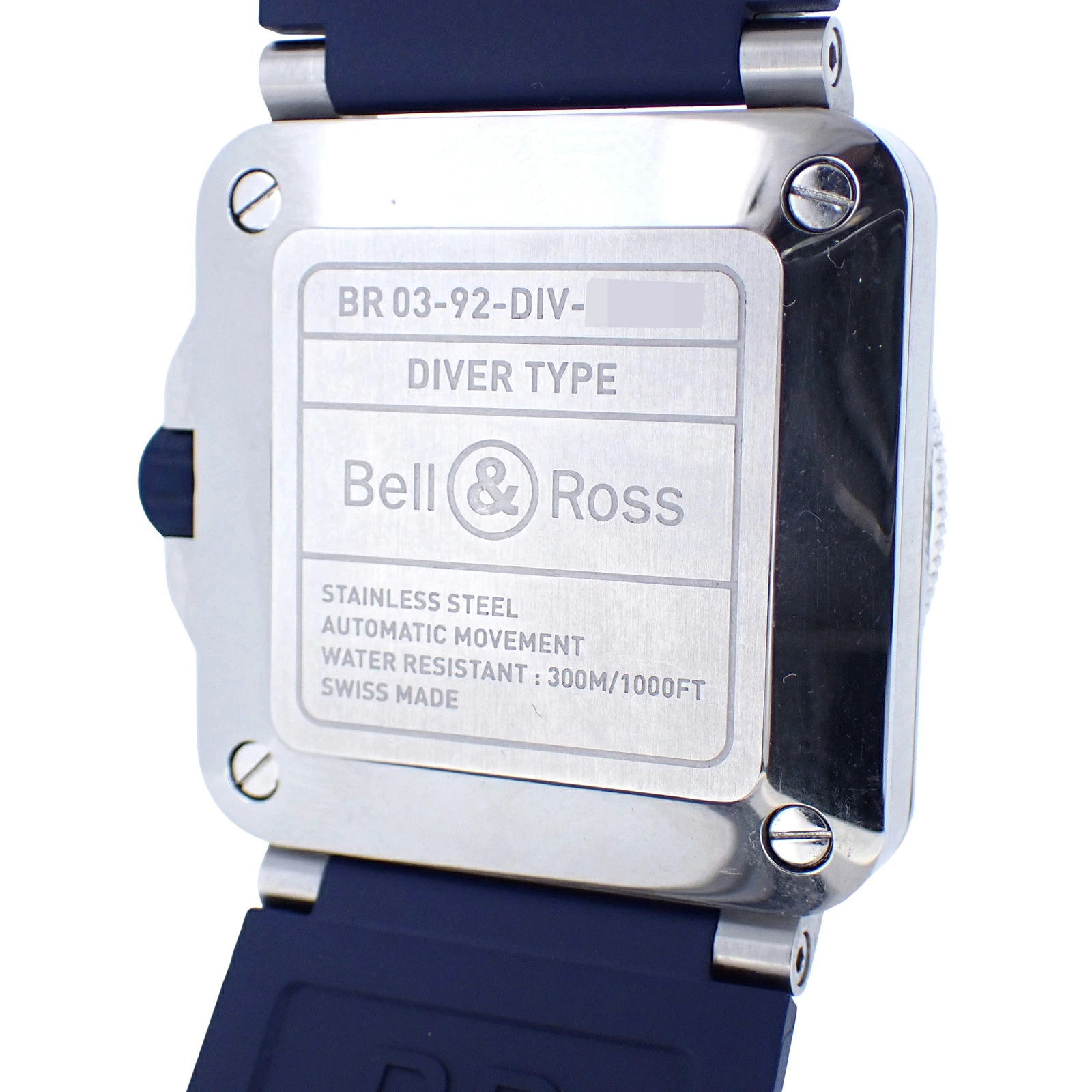 Bell & Ross Watch BR 03-92 Diver SS Blue Rubber Automatic 42mm Men’s w/Boxed