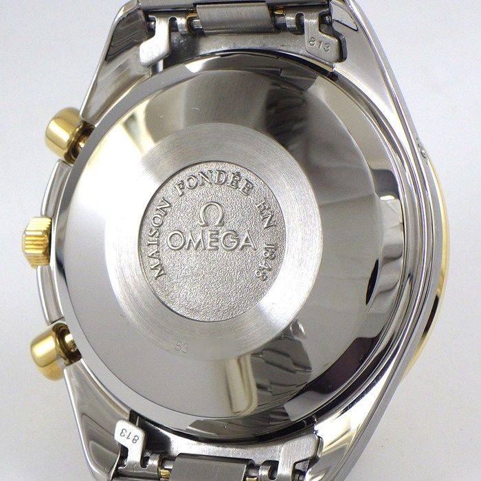 Omega Speedmaster 3336.20 Watch White Dial Roman Numerals Moon Phase K18YG SS