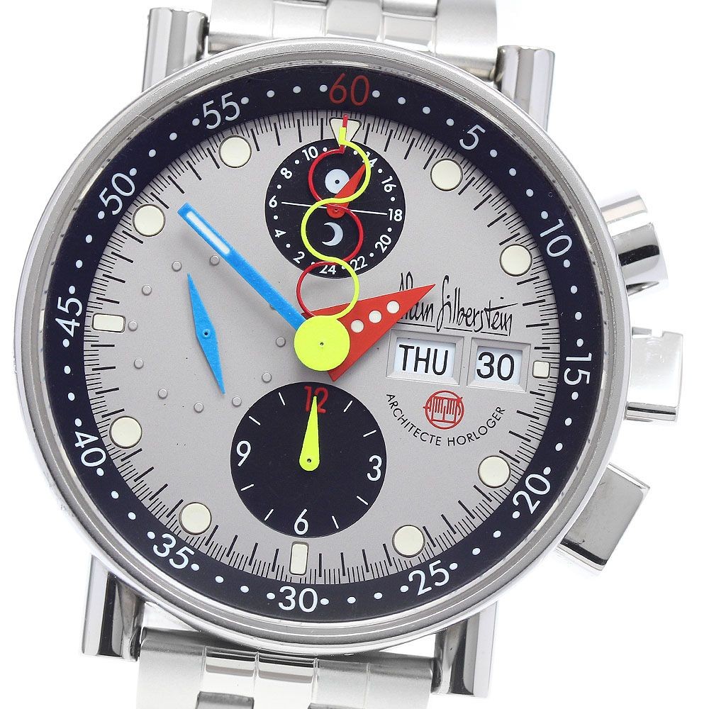 Alain Silberstein LWO5100 Chronograph Bauhaus DayDate Automatic Gray Men’s Watch