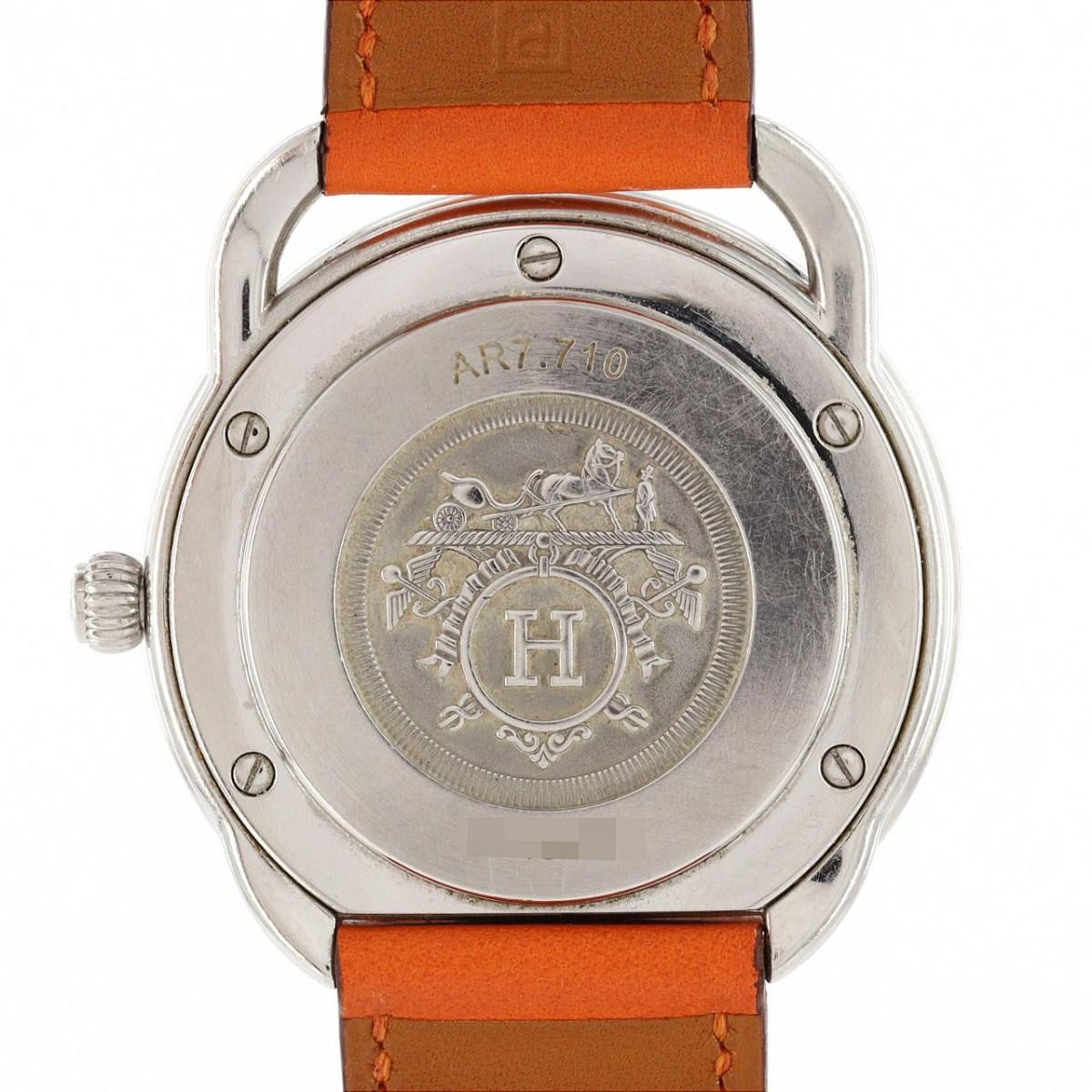 Hermes Arceau AR7.710 SS Automatic Watch Dial White Case Diameter 40mm