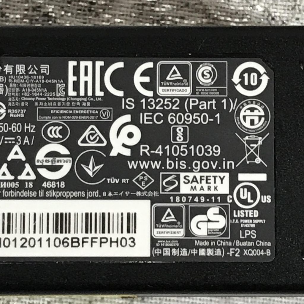 Genuine Chicony|Model:A18-045N1A| Type C Charger Adapter