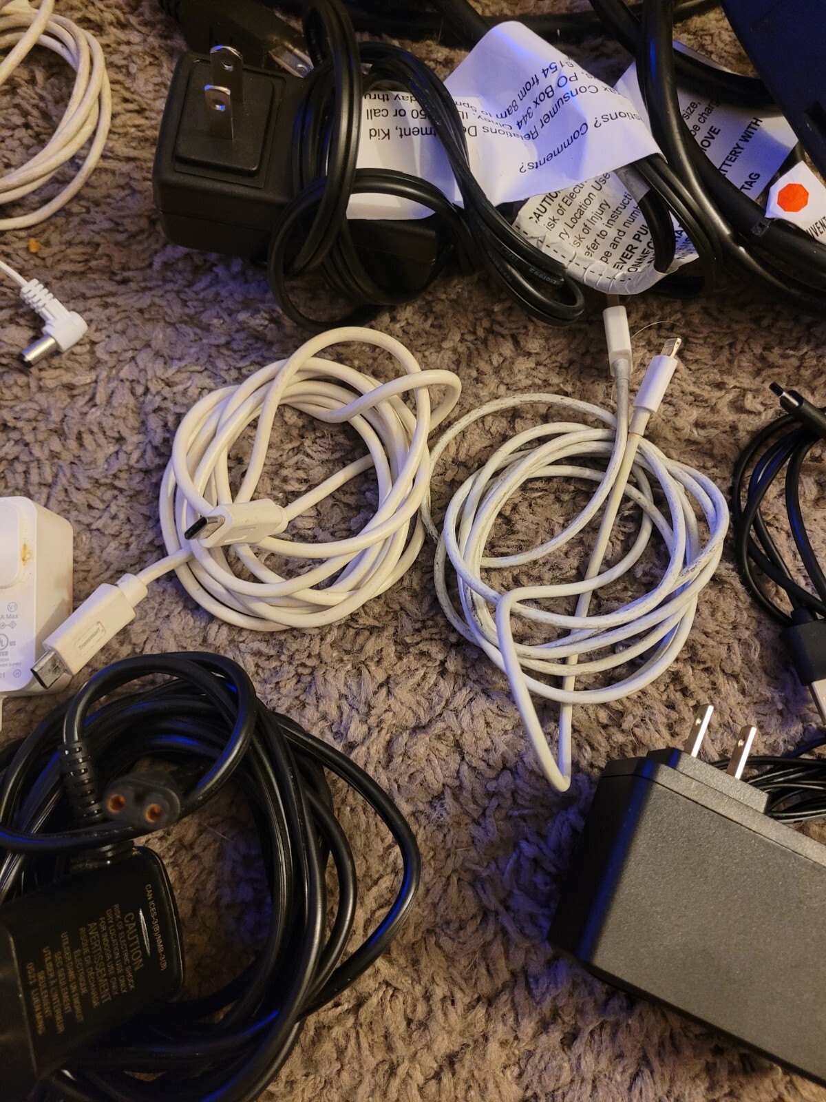 Electronic Cords Lot With Power Cords And Speakers Untested Lot