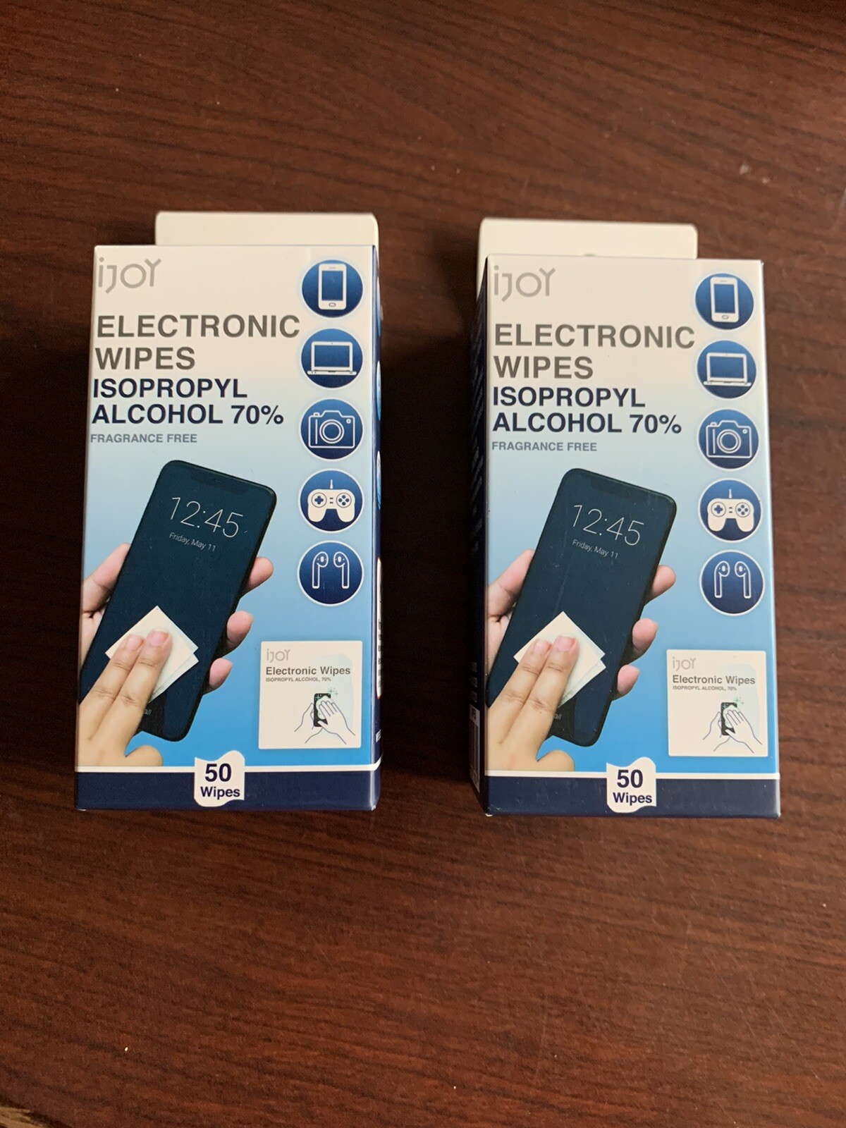 iJoy Electronic 100 Cleaning Wipes 70% Alcohol Non-Toxic (2 Boxes Of 50) *NEW