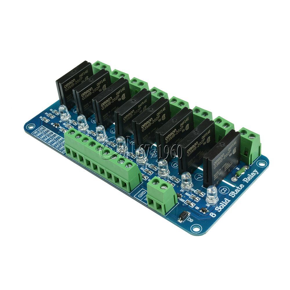 250V 2A 8 Channel SSR G3MB-202P Solid State Relay Module For Arduino NEW