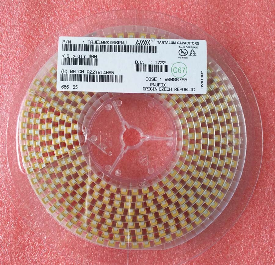 20PCS AVX 7343E 6.3V 1000uF 108J E-type SMD tantalum capacitors