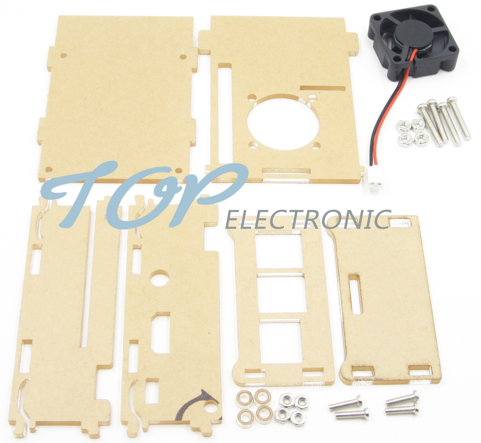 Transparent Clear Case Enclosure Box + Cooling Fan for Raspberry Pi 2 UL M197