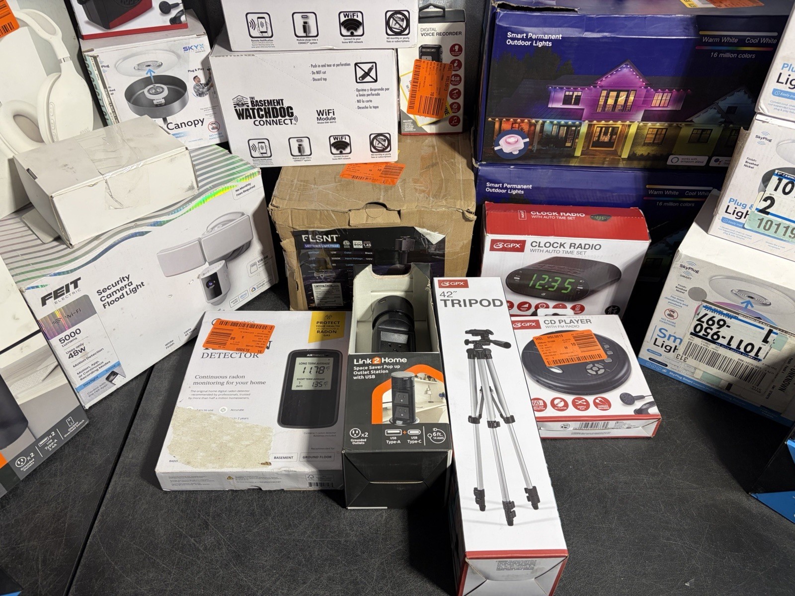 Mixed Electronics & Smart Home Lot Cameras Lights Audio New/Open Box Bulk