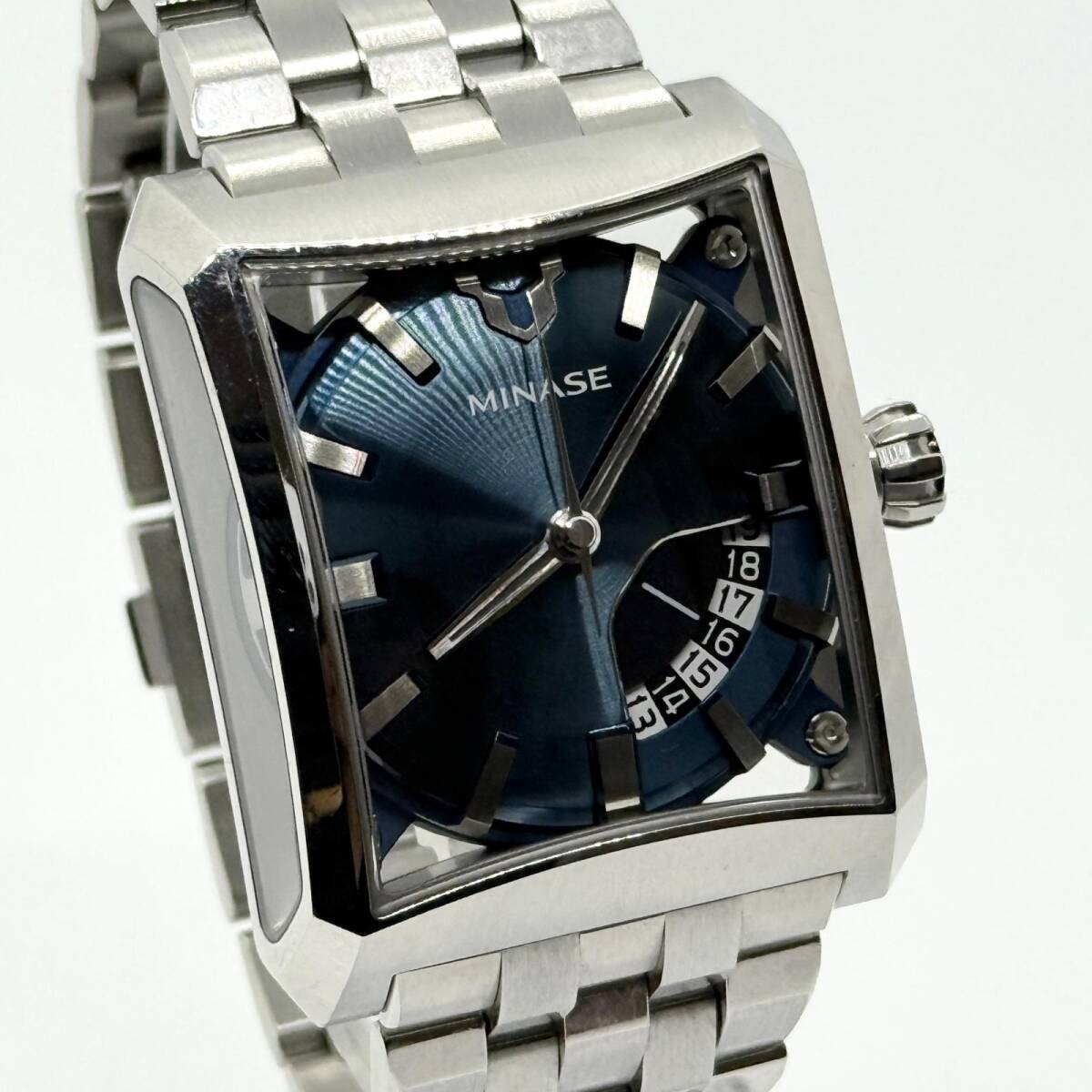 MINASE Watch Five Window VM03-M03SB Blue Silver Automatic Men’s Working Auth