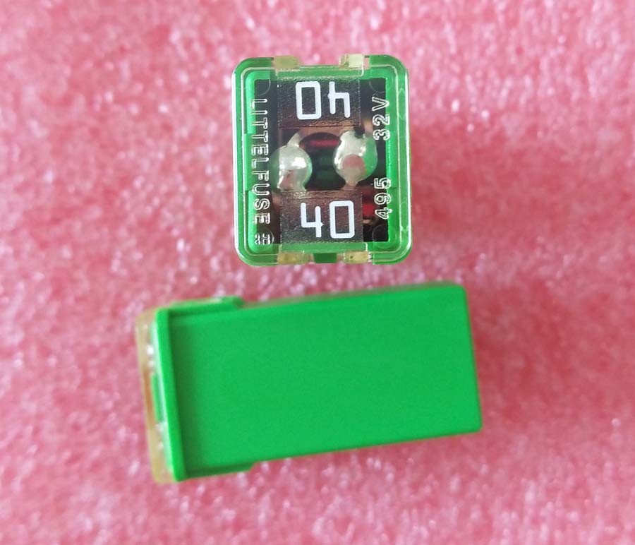 Littelfuse 0495040 495 Square Car Fuse 40A 32V JCASE Cartridge Fuses GREEN