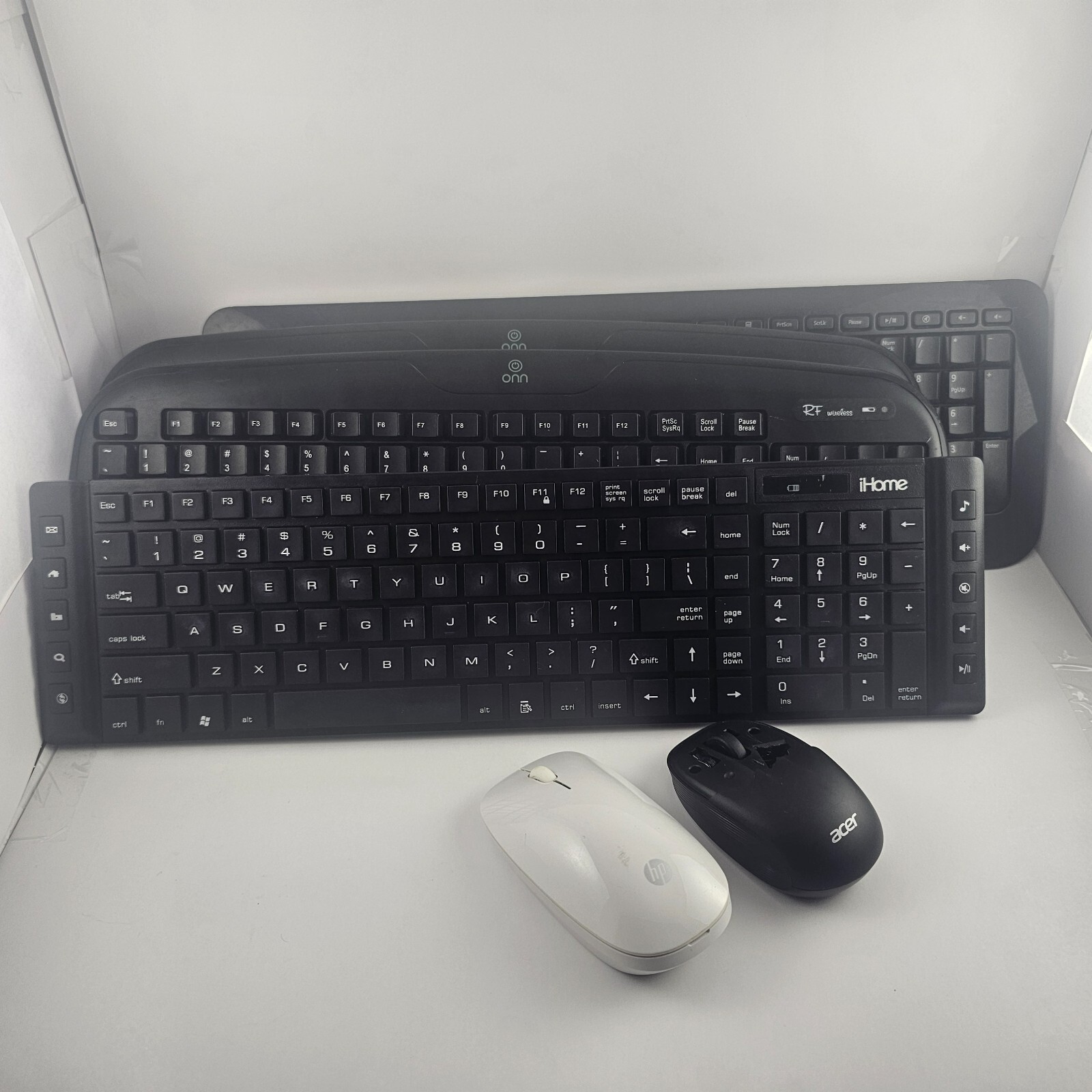 Wireless Keyboard & Mouse Lot – Onn, Microsoft, HP, & Acer – Parts Only / AS-IS