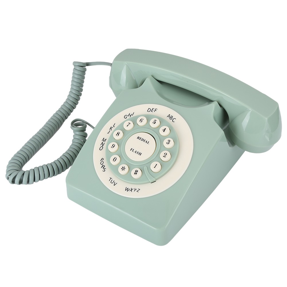 Antique Green Telephone Vintage Style High Definition Call For Home Office