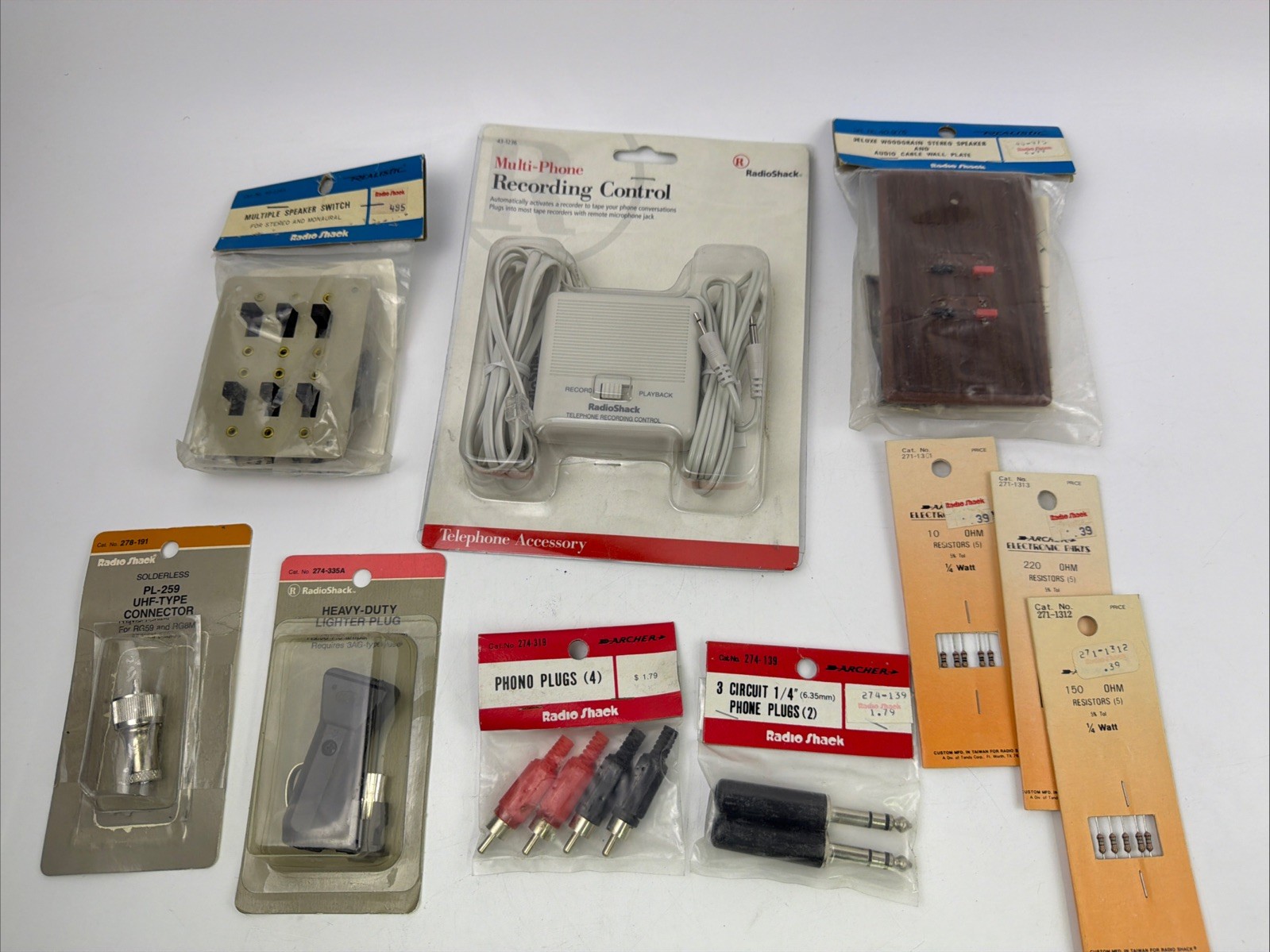 Lot of Vintage Radio Shack Electronics NIP Audio Switches , phono plugs, Phone