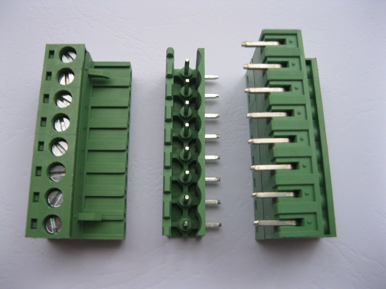 100 x Angle 8pin/way 5.08mm Screw Terminal Block Connector Green Pluggbale Type