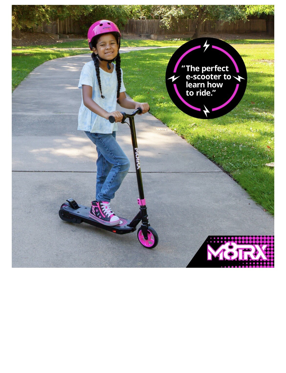 M8TRX pink 12V Electric Scooter for kids Ages 6-12 Powered E-Scooter￼￼