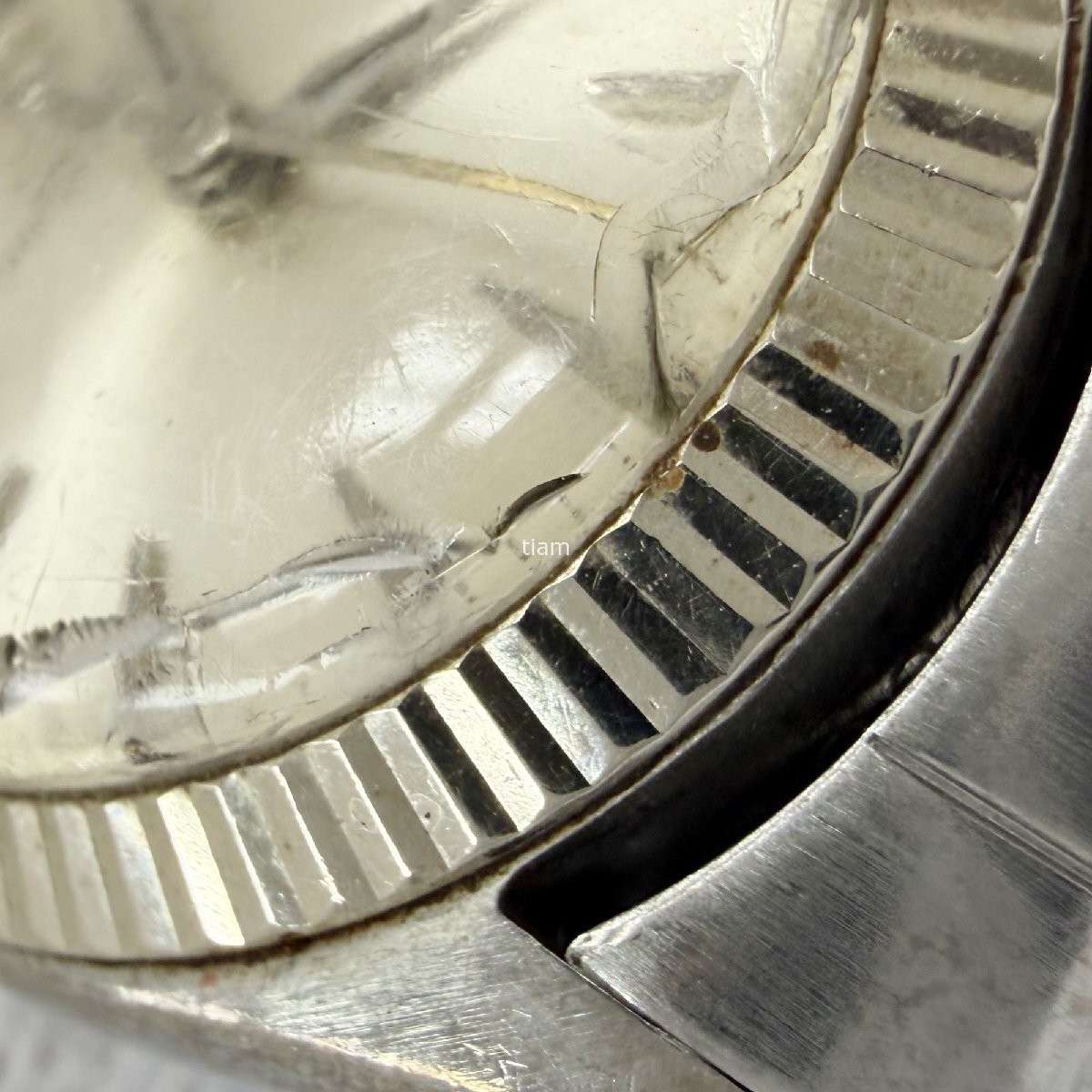 ROLEX 6619 Oyster Perpetual 1963 Automatic White Gold SS Silver