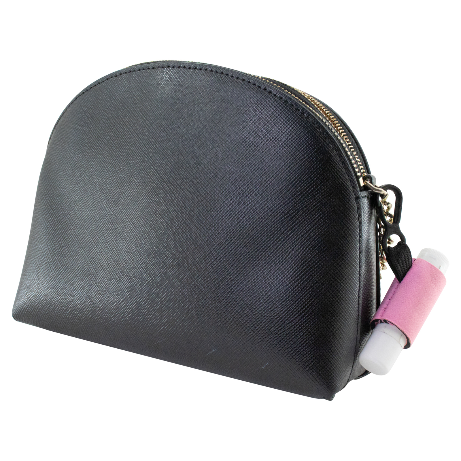 2 Clip-On Neoprene Pink Sleeve Lip Balm Holsters LIPSTICK HOLDER Key Chain