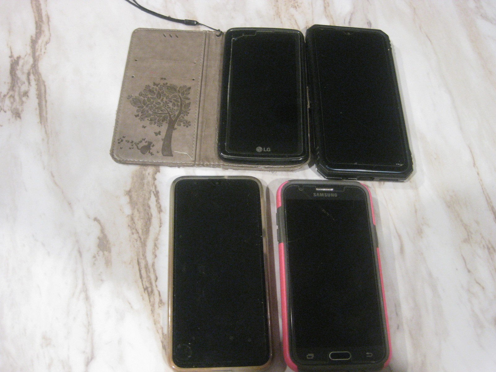 Lot of Four (4) Cell Phones and Two (2) Tablets — All Factory Reset and Working