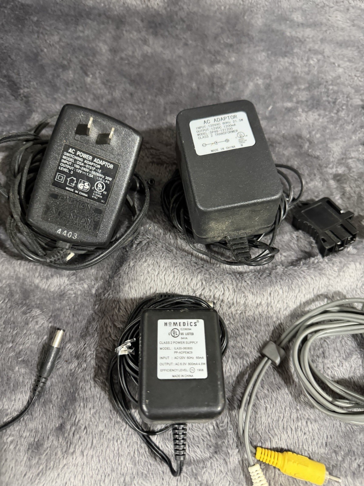 Lot of 10+ Power Cords, Chargers Random Miscellaneous Electrical AC DC Adapters