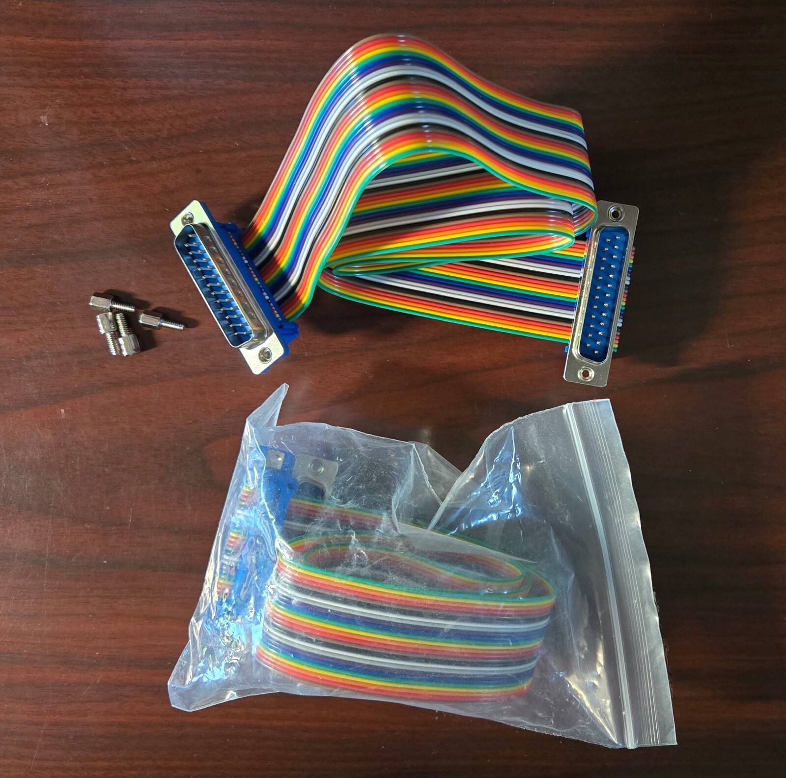 50,Uxcell IDC Rainbow Ribbon Cable DB25 Male to DB25 Male 2.54mm pitch 19.7 inch