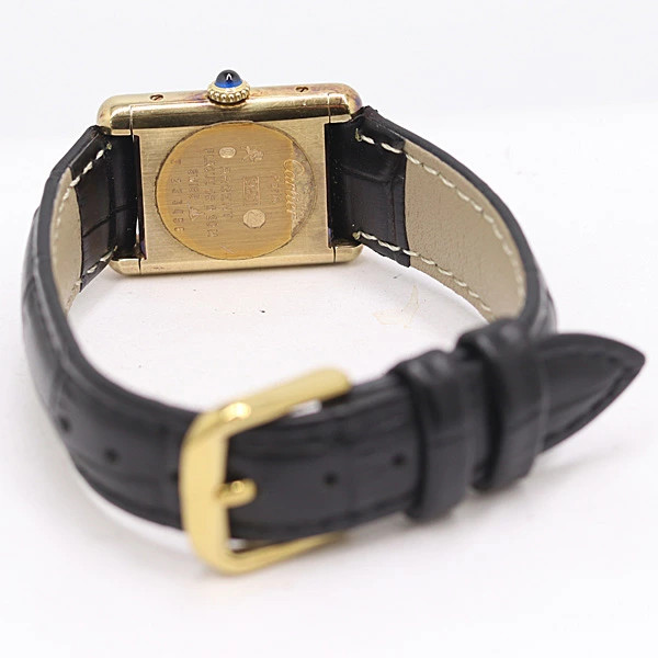 Cartier Must Tank Manual Winding SV925 Ladies Watch Square Dial Warranty Card