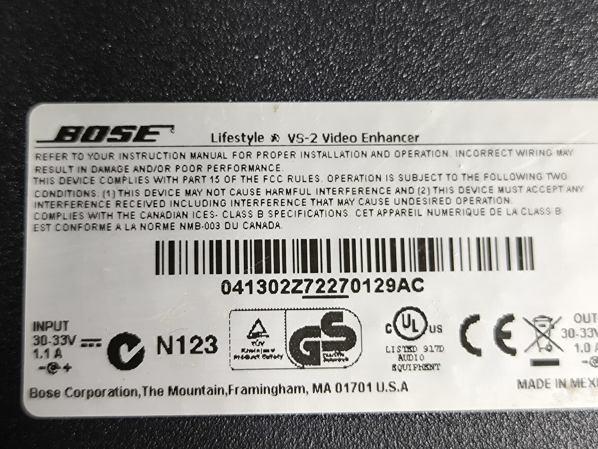 Bose Lifestyle VS-2 Video Enhancer – Used, Scratches, Fully Working