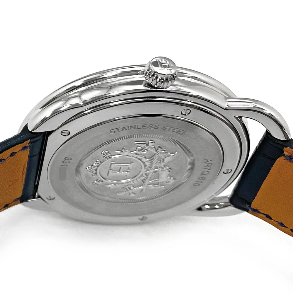Hermes Arceau 40mm AR7Q.810 W045025WW00 Quartz Stainless Steel Blue Lacquer Dial