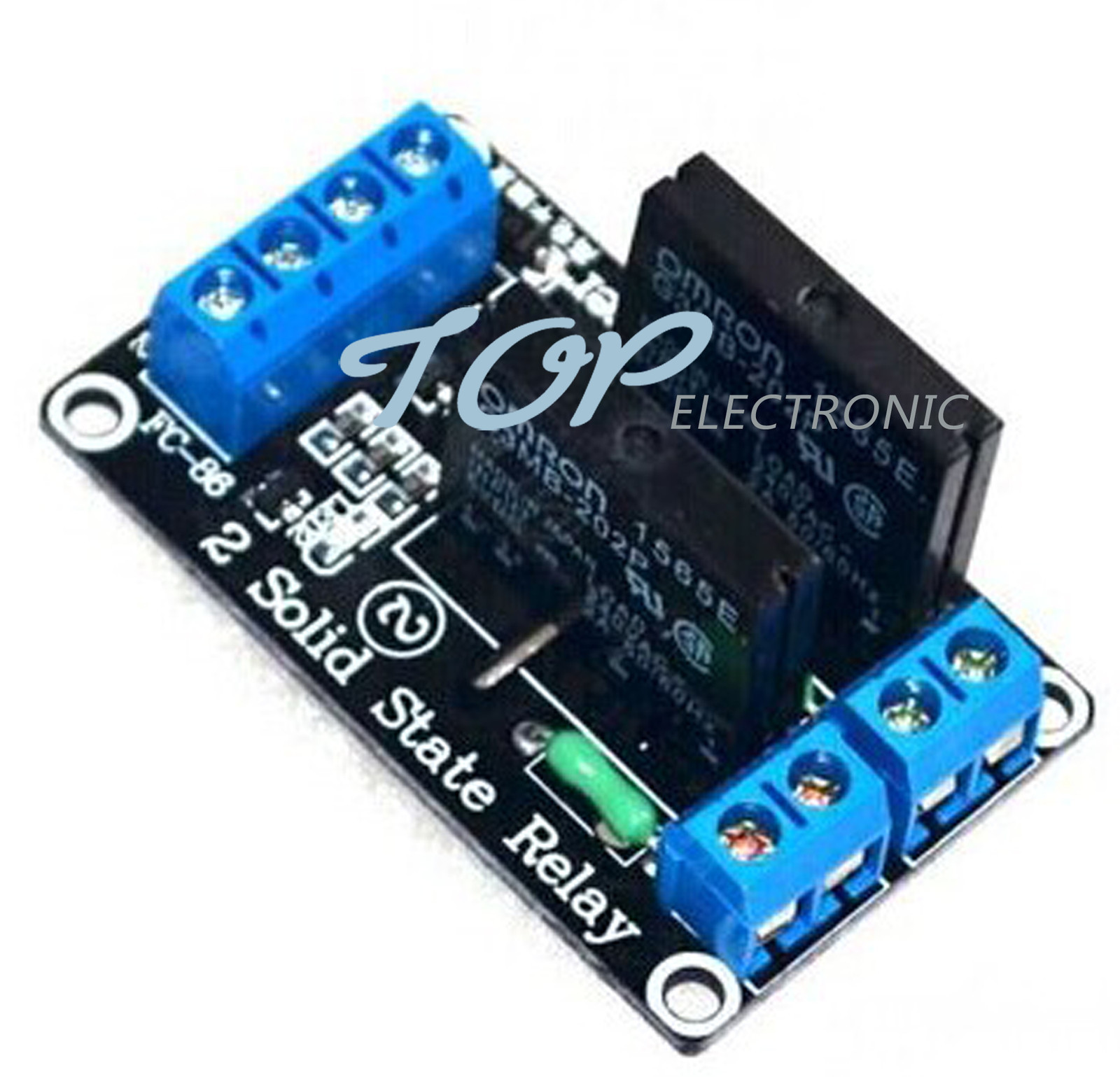 5V 2 Channel OMRON SSR G3MB-202P Solid State Relay Module with Resistive Fuse
