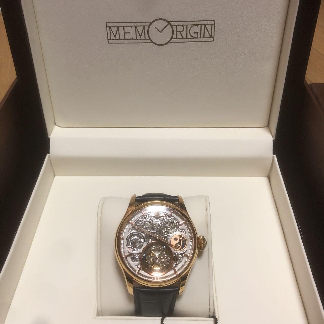 Memorigin Navigator Tourbillon Manual Wind Skeleton Rose Gold Moonphase PR Boxed