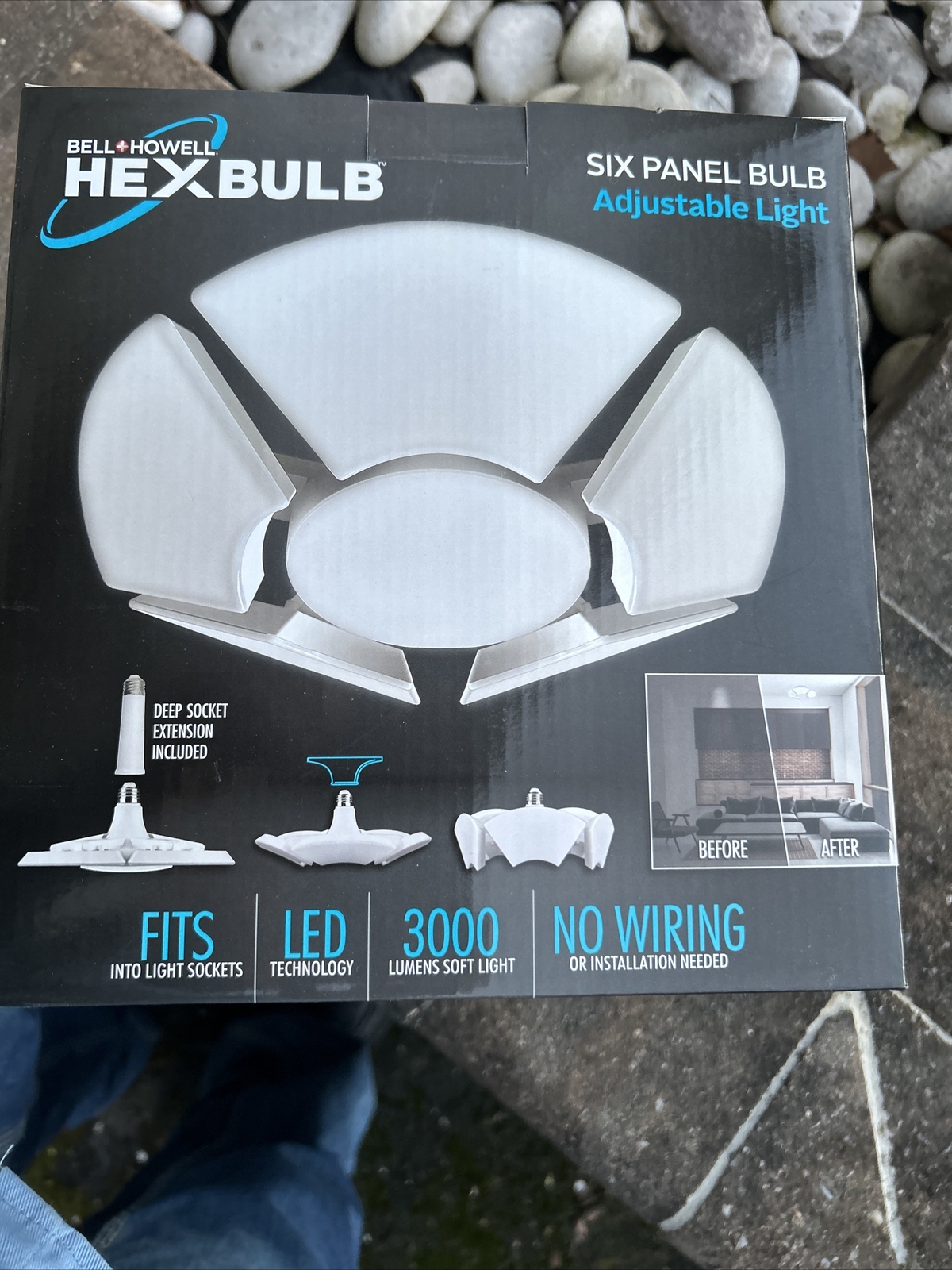 Bell + Howell Hexbulb- Six Panel Bulb with Adjustable Light As Seen On TV, Light