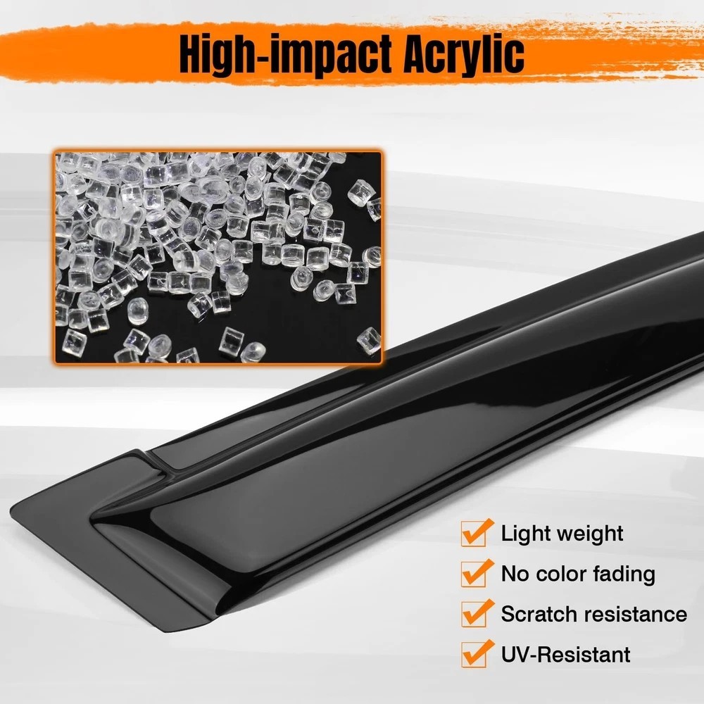 Tape On Window Visor Deflectors Compatible with 2001-2004 Toyota Tacoma