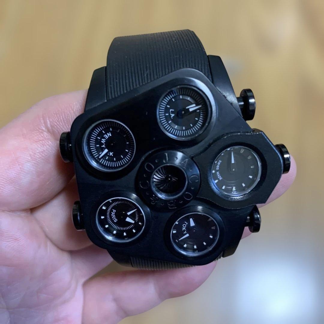 Jacob & Co Wristwatch Grand Matte Black shoes men 47㎜ Quartz Five Time