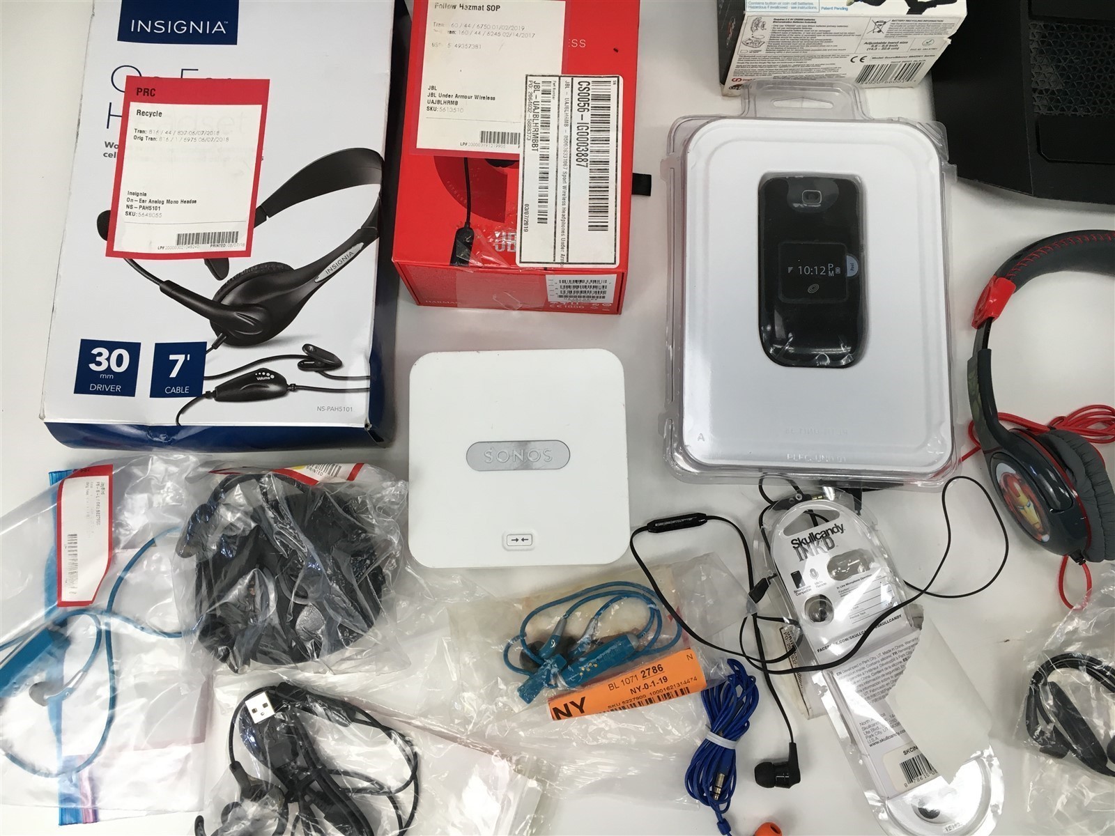 Lot of Headphones Hard Drive Wifi Modem by Linksys Rosewill WD Digipower & More