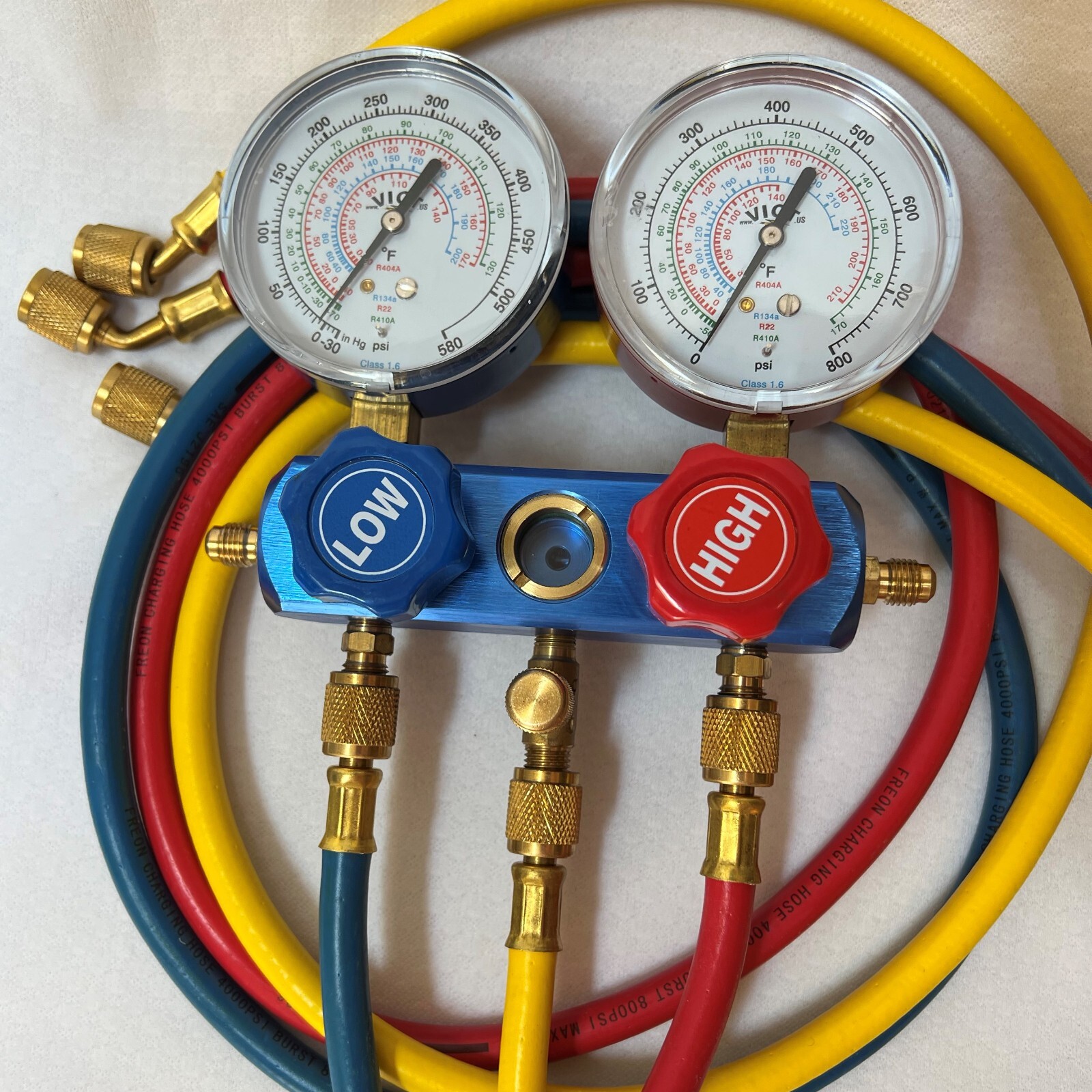 AC HVAC Tool Kit: Deep Vacuum Pump +Manifold Gauge Set R410a+Clamp meter Tester