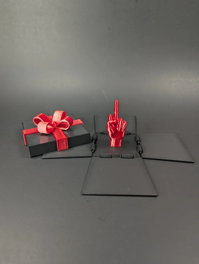 Surprise Gift Box Pop Up funny Middle Finger Joke for Friend Dad Mom