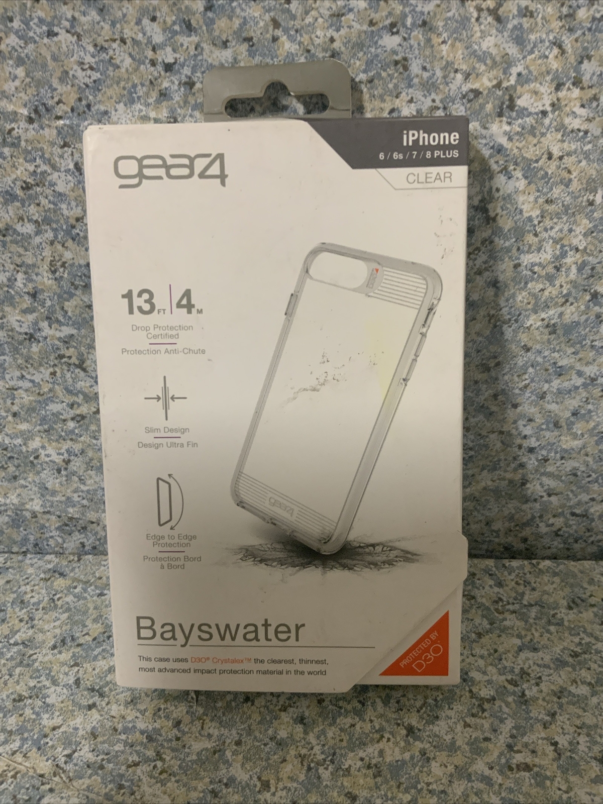 ☀️ Gear4 Apple iPhone 8 Plus/7 Plus/6s Pls/ Bayswater Case – Clear Distress Box