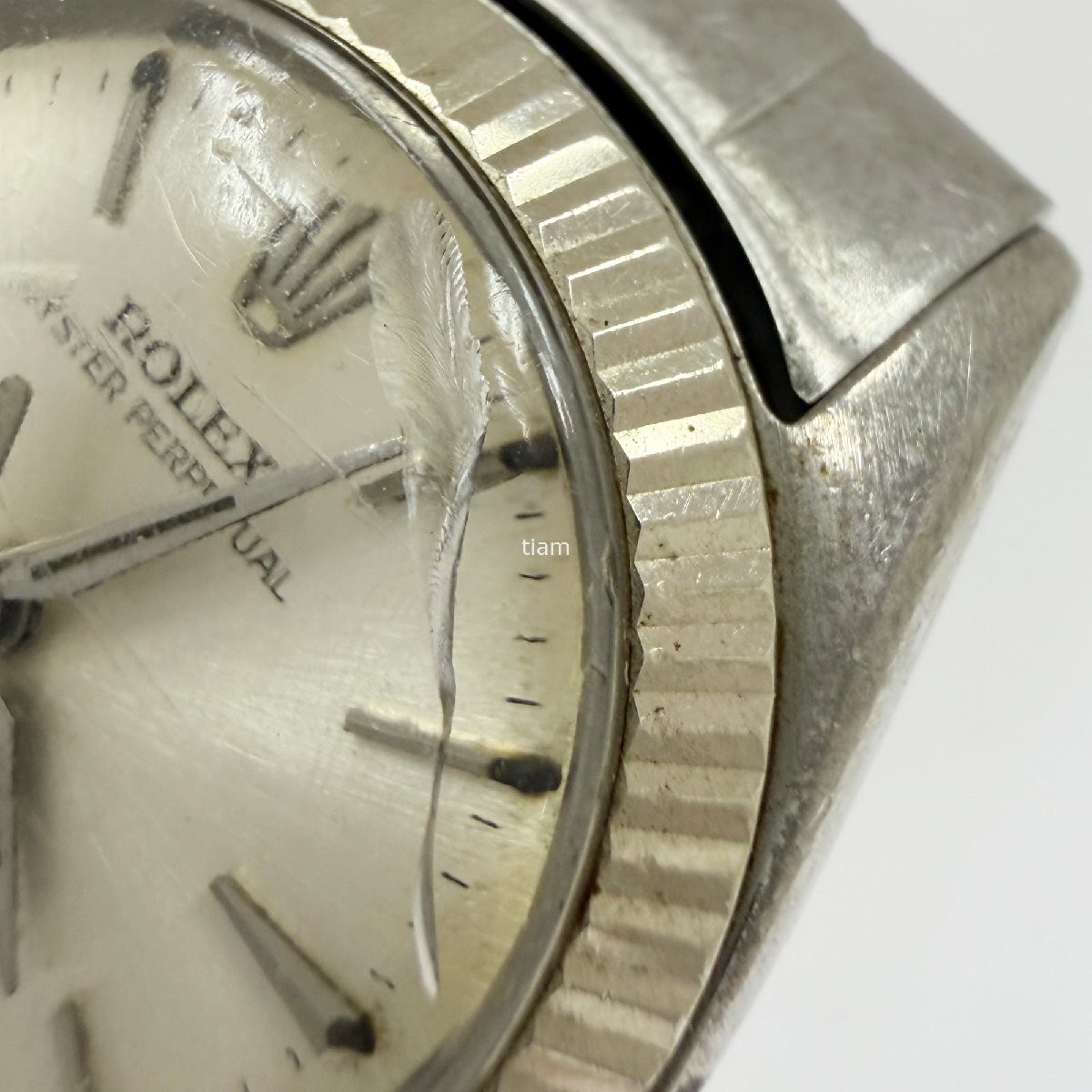 ROLEX 6619 Oyster Perpetual 1963 Automatic White Gold SS Silver