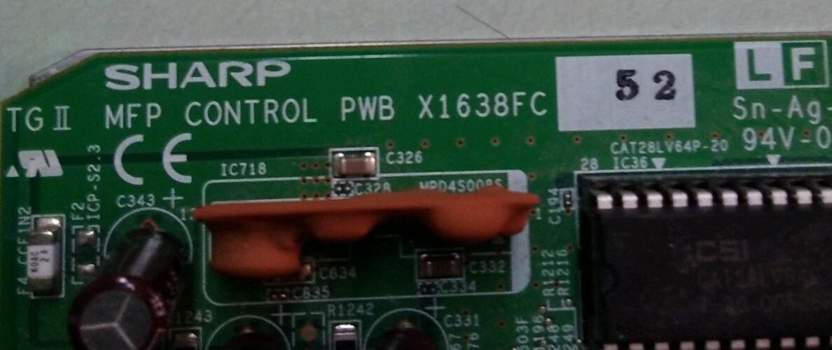 Sharp Jupiter 2 MFP Control Board PWB 2 X1638FC