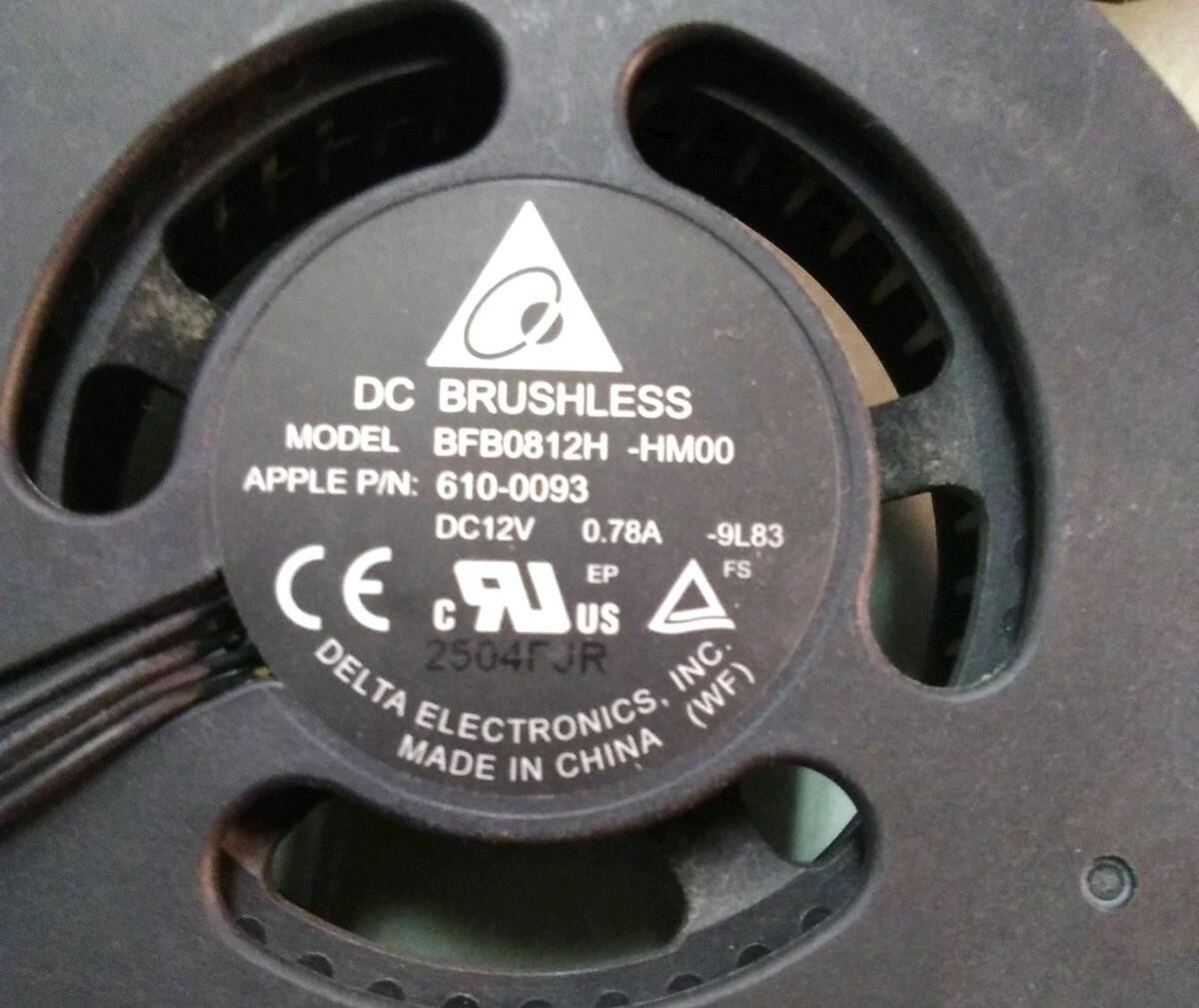 APPLE COOLING FAN 610-0093 BFB0812H DC12V 0.04A