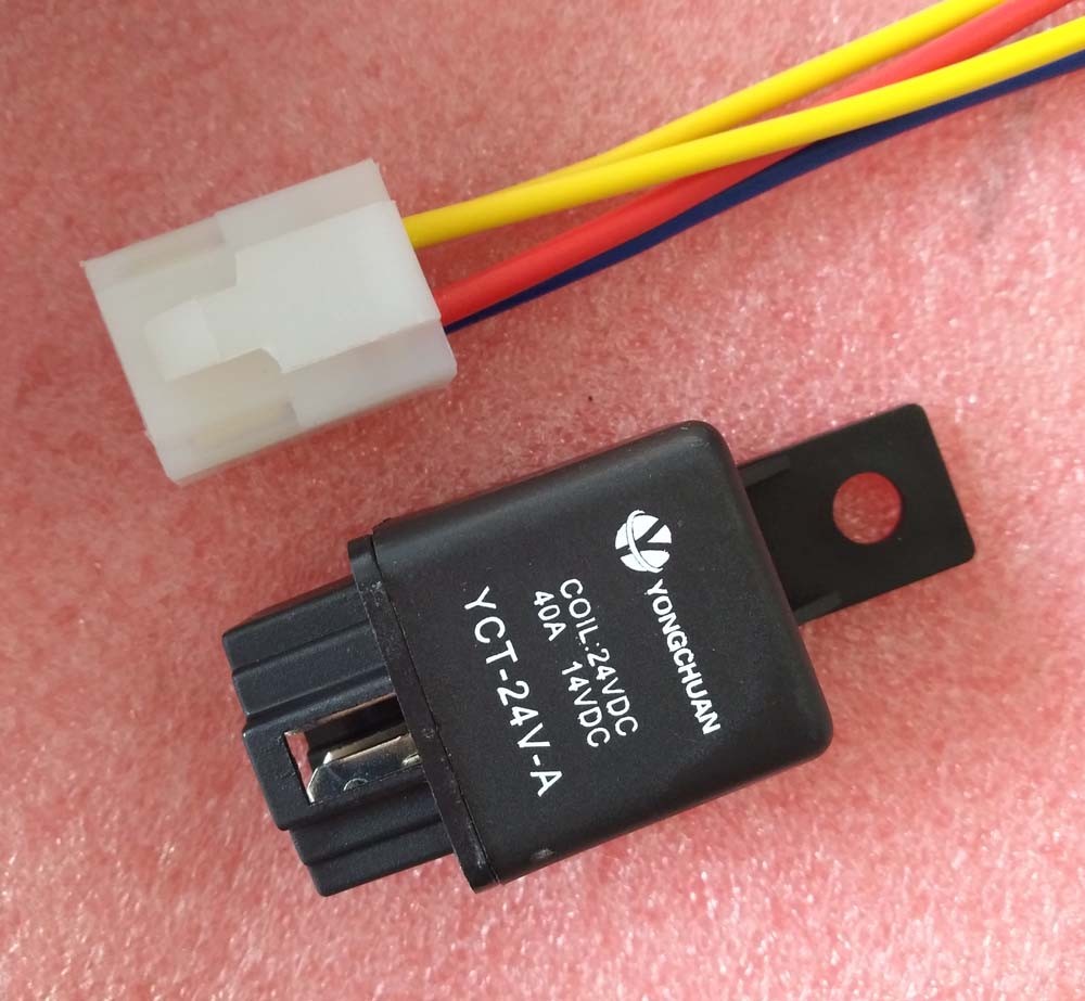 24V 40A Car Auto Automotive Van Boat Bike 4 Pin SPST Alarm Relay with SOCKET