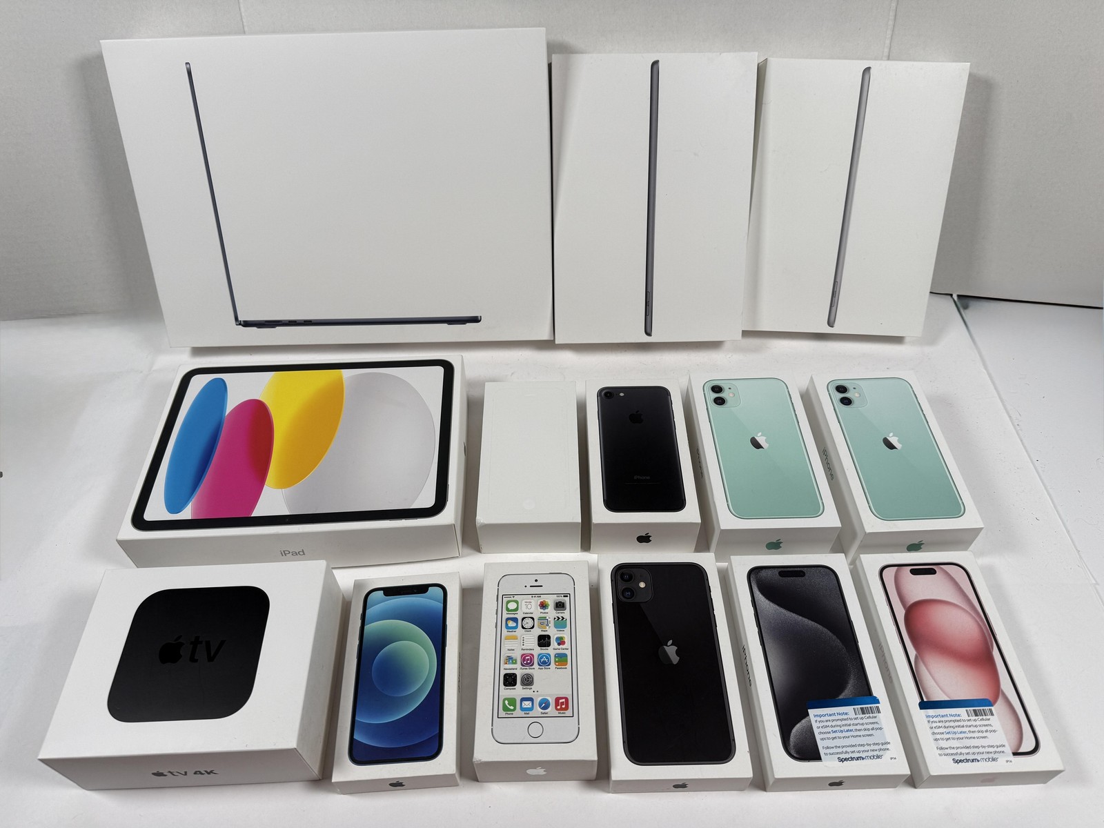Apple Lot Empty Boxes Only IPhone IPad MacBook Air Apple TV 4K Set Mixed 14