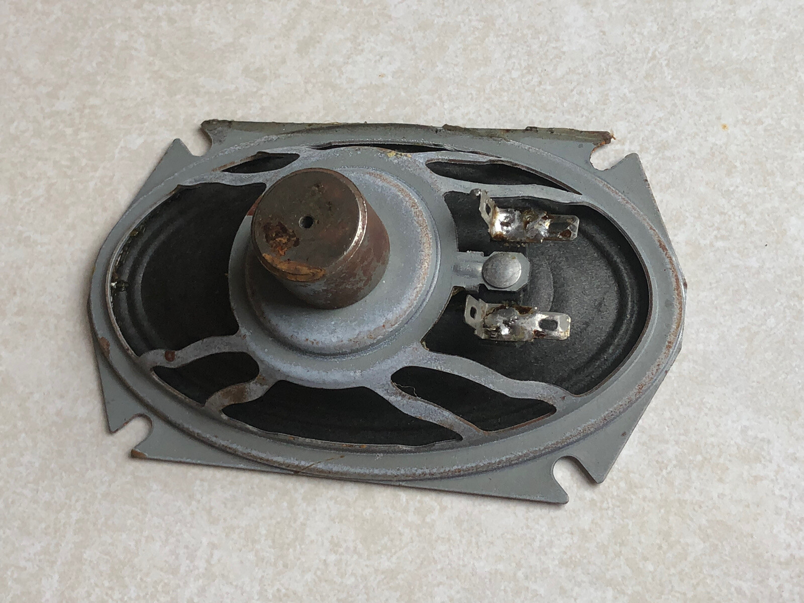 Speaker 8 ohm Approx 3-1/2 X 2-1/2 mounting hole centers. Overall About 5 X 3.