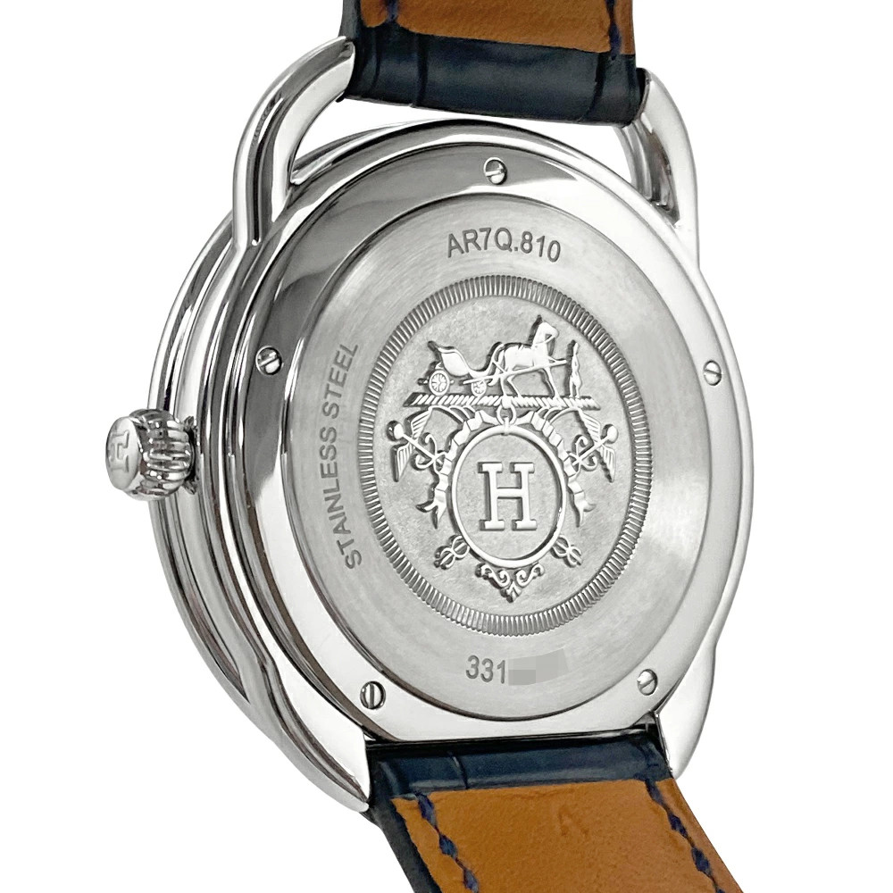 Hermes Arceau 40mm AR7Q.810 W045025WW00 Quartz Stainless Steel Blue Lacquer Dial